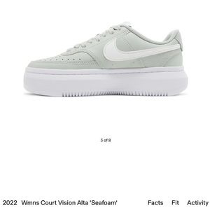 Nike Court Vision Alta Leather Platform Seafoam Green Sneakers
